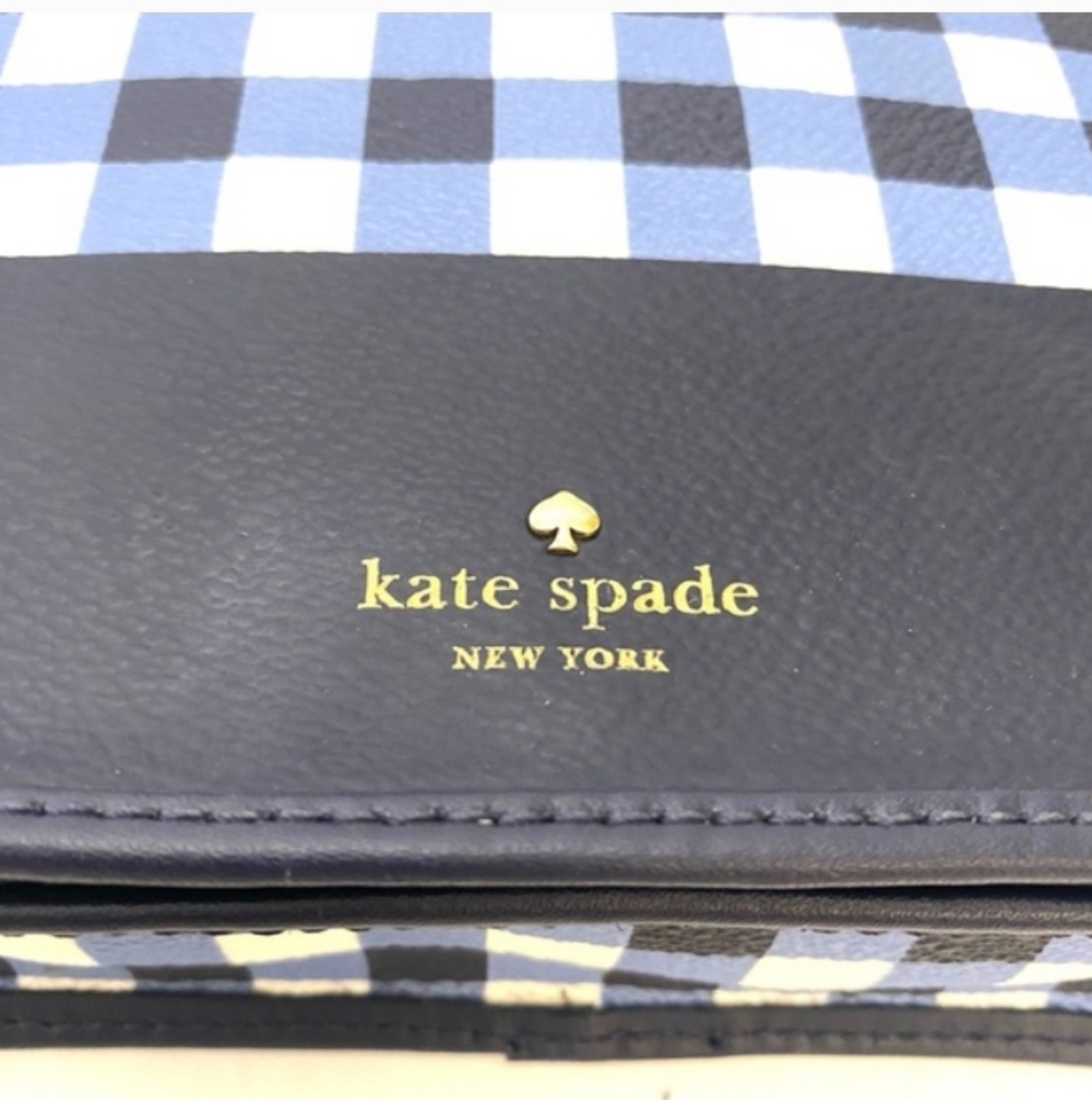 Kate Spade-2pc Hyde Lane Gingham Renee Crossbody Bag & Stacy Snap Wallet 💙 - Picture 11 of 16